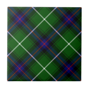 MacDonald tartan green blue plaid Tile
