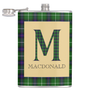 MacDonald Tartan Monogram M  Hip Flask