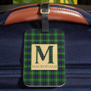 MacDonald Tartan Monogram M  Luggage Tag