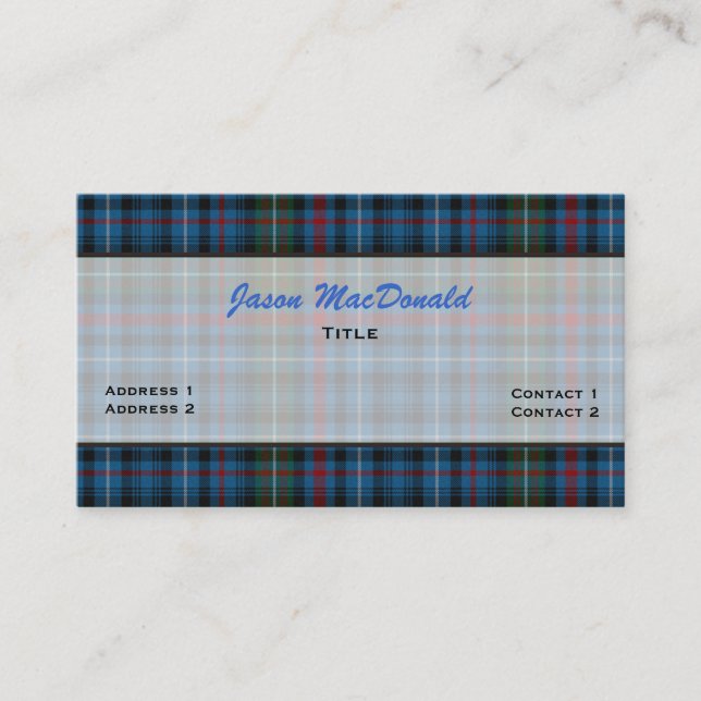MacDonald Tartan Plaid Custom Business Card (Front)