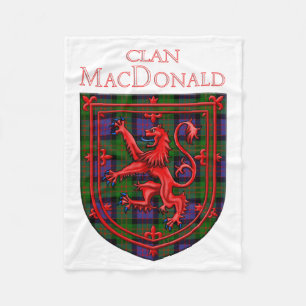 MacDonald Tartan Scottish Plaid Lion Rampant Fleece Blanket