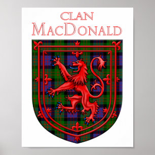 MacDonald Tartan Scottish Plaid Lion Rampant Poster