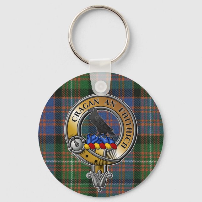 MacDonnell Glengarry Tartan & Badge Key Ring (Front)