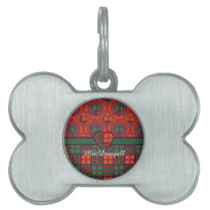 MacDougall clan Plaid Scottish kilt tartan Pet Name Tag