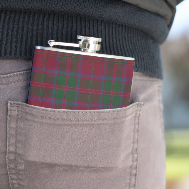MacDougall Clan Tartan Plaid Pattern Hip Flask (In Situ)