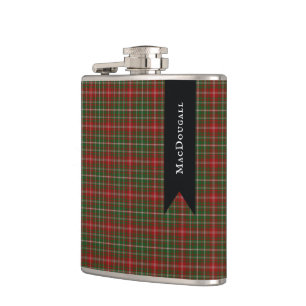 MacDougall Modern Clan Tartan Plaid Pattern Hip Flask