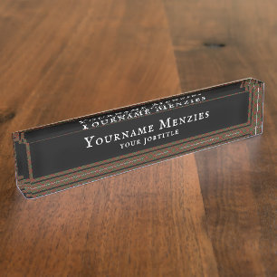 MacDougall Modern Clan Tartan Plaid Pattern Nameplate