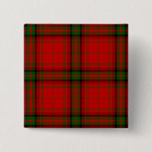 MacDougall tartan red green plaid 15 Cm Square Badge