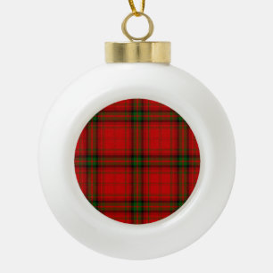 MacDougall tartan red green plaid Ceramic Ball Christmas Ornament