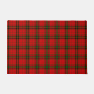 MacDougall tartan red green plaid Doormat