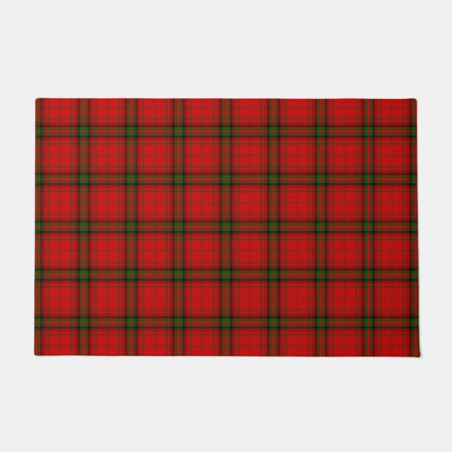 MacDougall tartan red green plaid Doormat (Front)