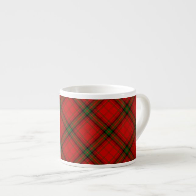 MacDougall tartan red green plaid Espresso Cup (Front Right)