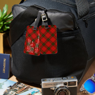 MacDougall tartan red green plaid Luggage Tag