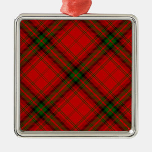 MacDougall tartan red green plaid Metal Tree Decoration
