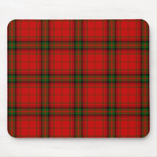MacDougall tartan red green plaid Mouse Mat (Front)