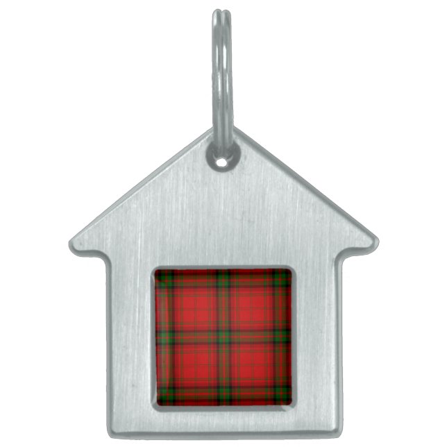MacDougall tartan red green plaid Pet Tag (Front)