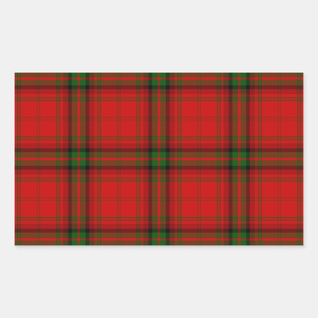 MacDougall tartan red green plaid Rectangular Sticker (Front)