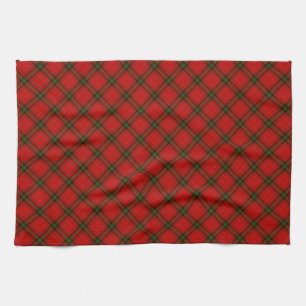 MacDougall tartan red green plaid Tea Towel