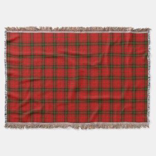 MacDougall tartan red green plaid Throw Blanket