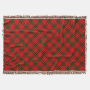 MacDougall tartan red green plaid Throw Blanket