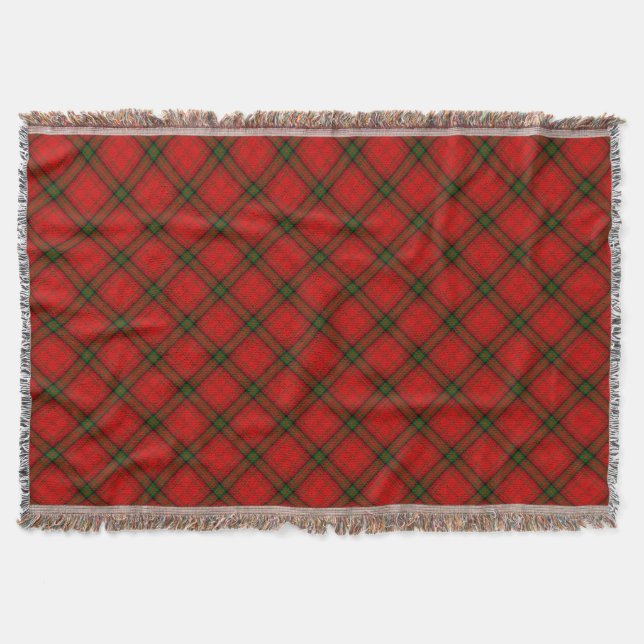 MacDougall tartan red green plaid Throw Blanket (Front)