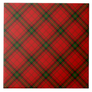 MacDougall tartan red green plaid Tile