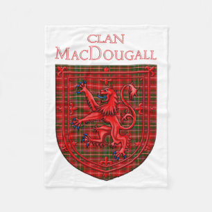 MacDougall Tartan Scottish Plaid Lion Rampant Fleece Blanket