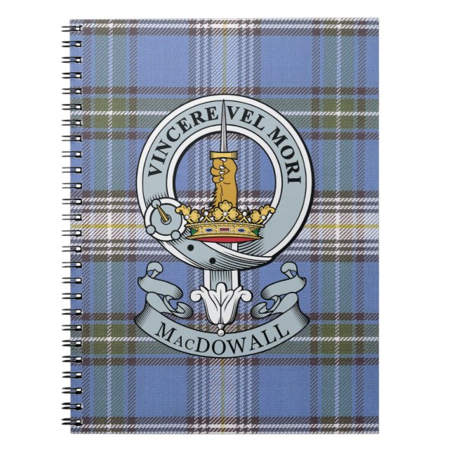 MacDowall Crest + Tartan Notebook (Front)