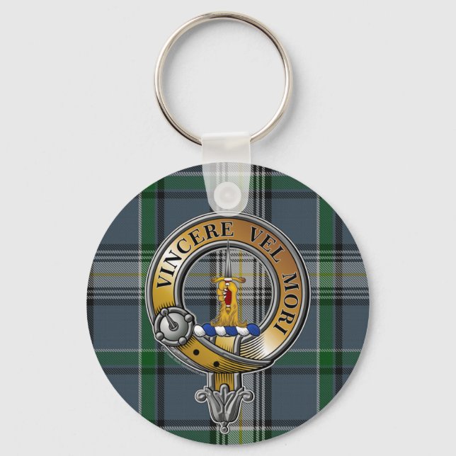 MacDowall Tartan & Badge Key Ring (Front)