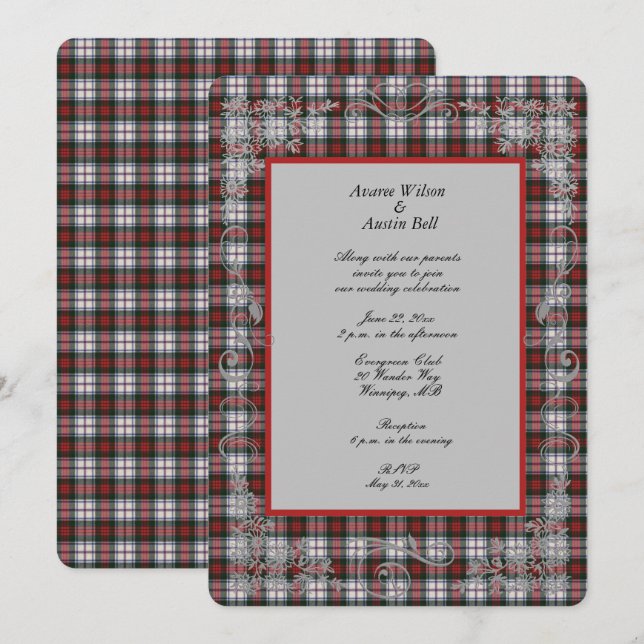 MacDuff Tartan Plaid Wedding Invitation (Front/Back)