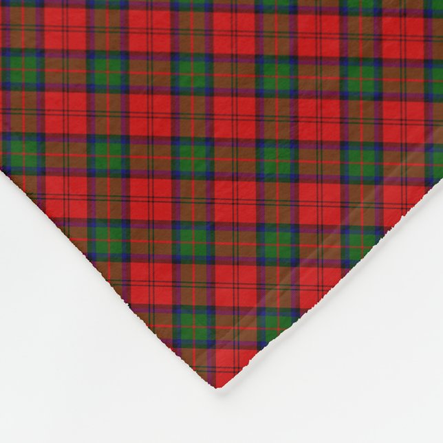 MacDuff tartan red green plaid Fleece Blanket (Corner)