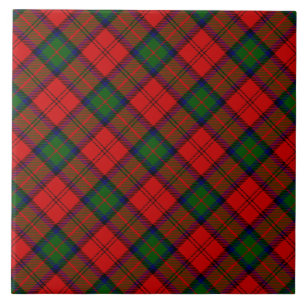 MacDuff tartan red green plaid Tile