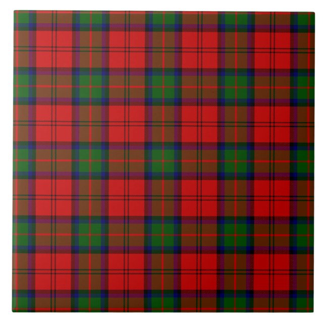 MacDuff tartan red green plaid Tile (Front)