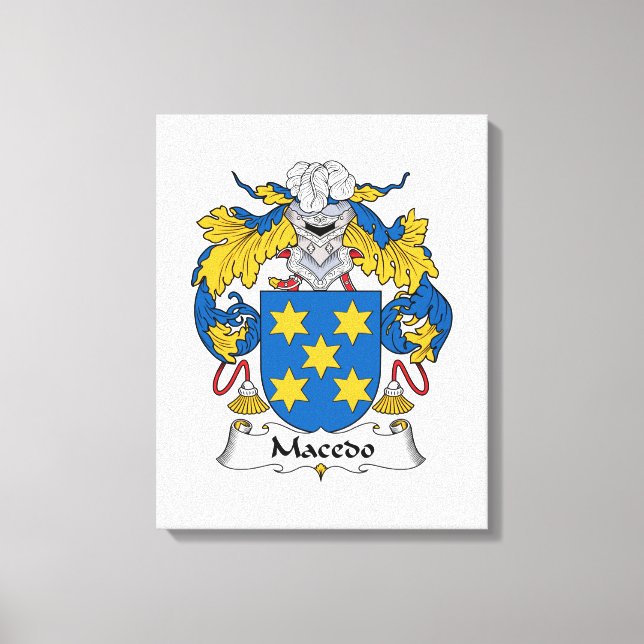 Macedo Family Crest Canvas Print (Front)