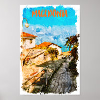 Macedonia Balkan Watercolor Travel