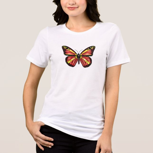 Macedonia butterfly monarch flag Tri-Blend shirt (Front)
