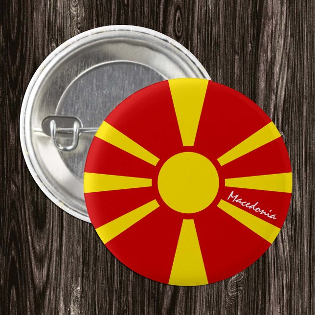 Macedonia button, patriotic Macedonian Flag 3 Cm Round Badge (Creator Uploaded)