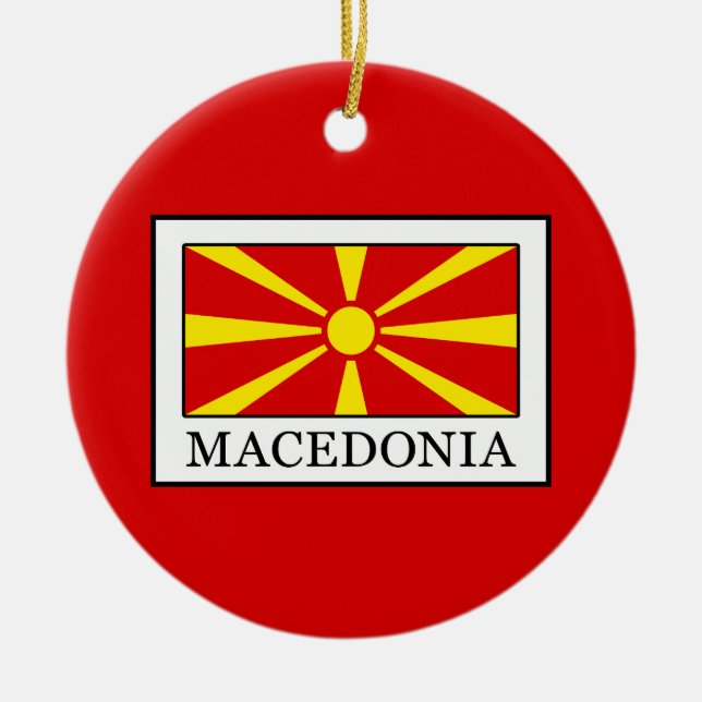 Macedonia Ceramic Tree Decoration (Front)