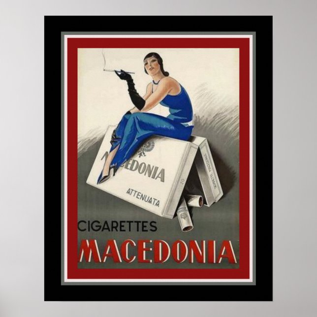 "Macedonia Cigarettes" Art Deco Poster (Front)