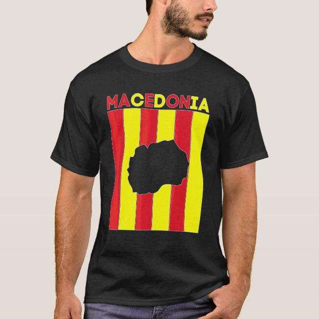 Macedonia Country Borders T-Shirt (Front)