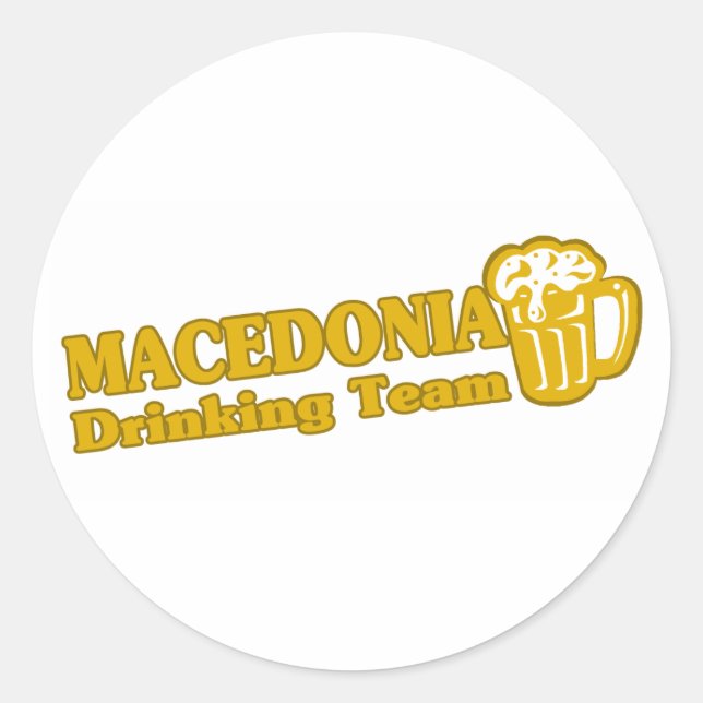 Macedonia Drinking Team Classic Round Sticker (Front)