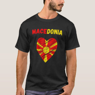 Macedonia Flag Holiday Macedonia Heart Macedonian T-Shirt