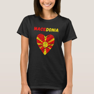 Macedonia Flag Holiday Macedonia Heart Macedonian  T-Shirt