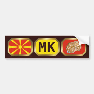 Macedonia Flag Map Code Bumper Sticker
