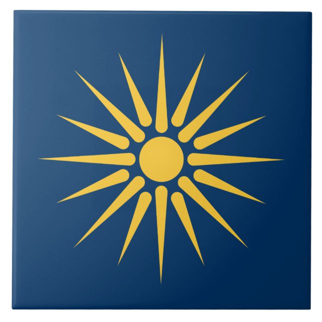 Macedonia Flag on Tile (Front)