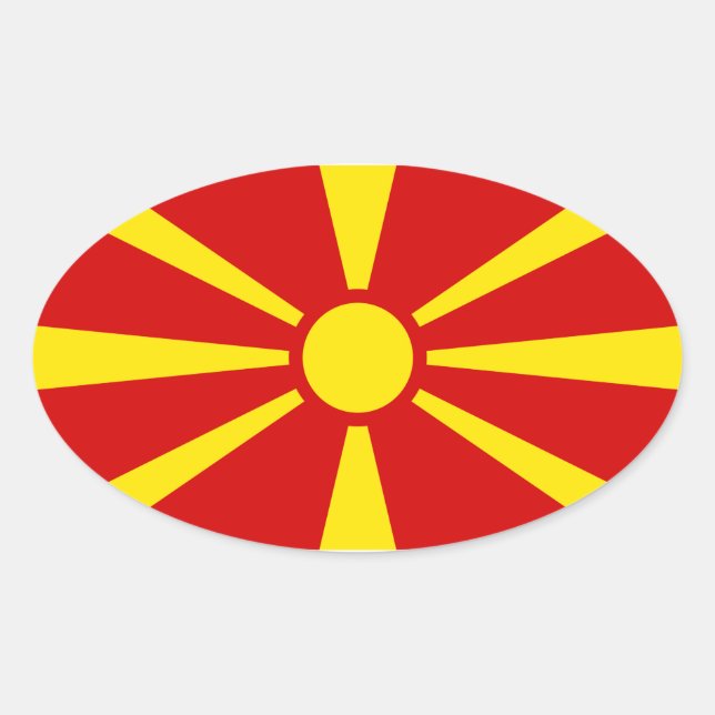 Macedonia Flag Oval Sticker (Front)