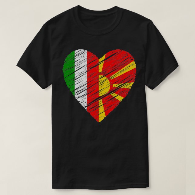 Macedonia Italy  Italian Flag Macedonian Flag nerd T-Shirt (Design Front)