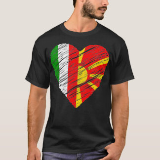 Macedonia Italy  Italian Flag Macedonian Flag nerd T-Shirt