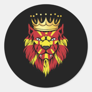 Macedonia  Lion King Flag Classic Round Sticker