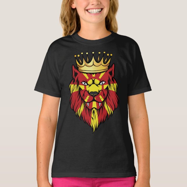 Macedonia  Lion King Flag T-Shirt (Front)